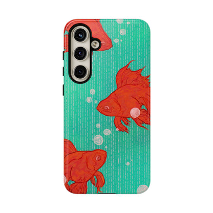 Vibrant Goldfish Phone Case, Colorful iPhone Cover, Ocean Vibe Accessory, Unique Gift for Fish Lovers, Cute Phone Cases