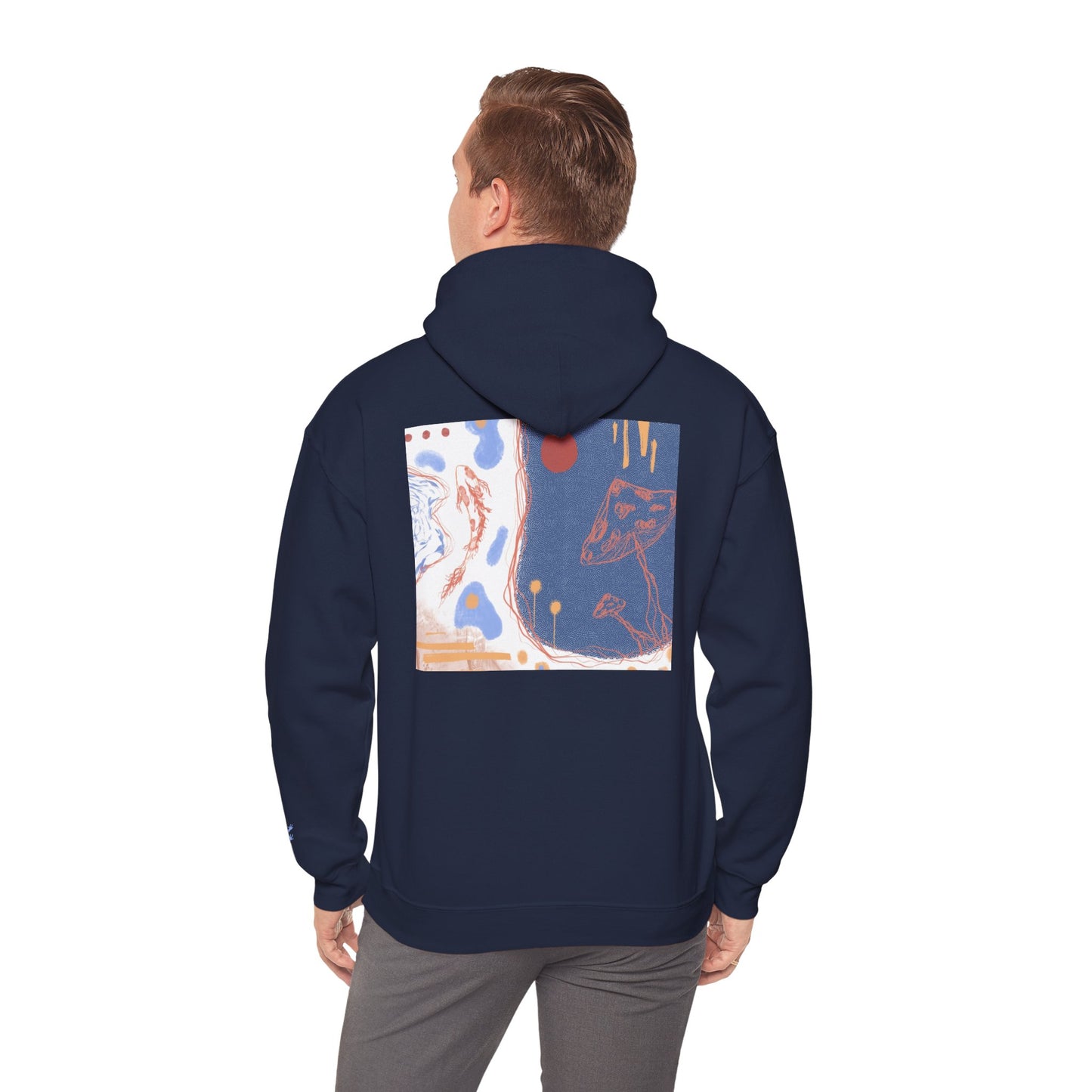 Artistic Unisex Hooded Sweatshirt - Cozy Streetwear for Comfort, Gift for Art Lovers, Perfect for Fall, Casual Style