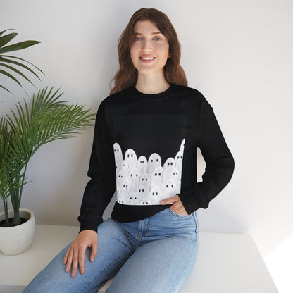 Painted Ghosts Crewneck | Cozy Sweatshirt, Perfect for Halloween, Fall, and Spooky Season