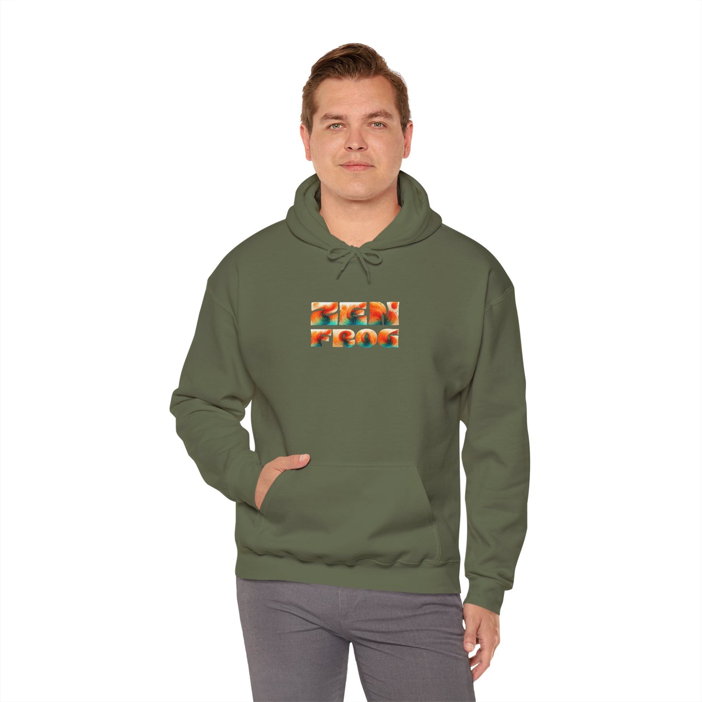 Vibrant Unisex Hoodie with Zen Frog and Snake Design, Cool Gift for Nature Lovers, Casual Wear for All Occasions, Gift for Her, Cool Hoodies