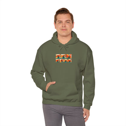Vibrant Unisex Hoodie with Zen Frog and Snake Design, Cool Gift for Nature Lovers, Casual Wear for All Occasions, Gift for Her, Cool Hoodies