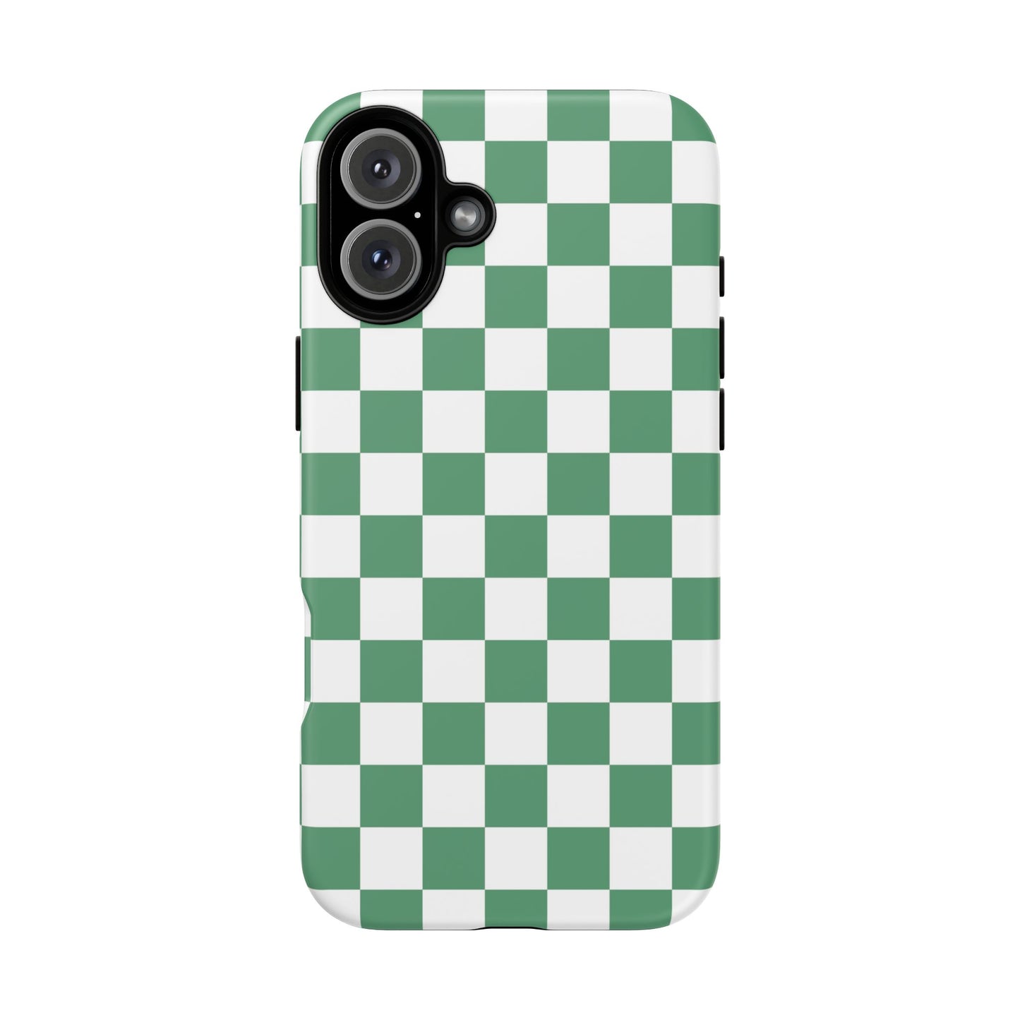 Stylish Phone Case - Green Checker Print, Trendy Phone Cover, Unique Gift, Modern Accessories, Eco-Friendly Case