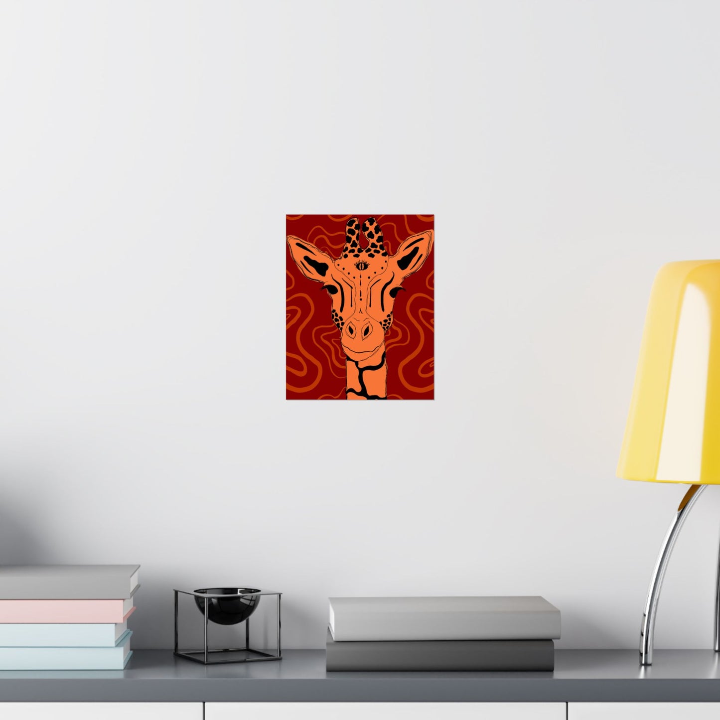Artistic Giraffe Poster, Vibrant Animal Wall Art, Bohemian Home Decor, Unique Gift for Zoo Lovers, Wildlife Enthusiast Wall Print
