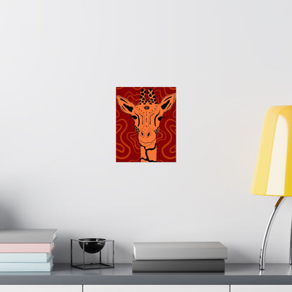 Artistic Giraffe Poster, Vibrant Animal Wall Art, Bohemian Home Decor, Unique Gift for Zoo Lovers, Wildlife Enthusiast Wall Print