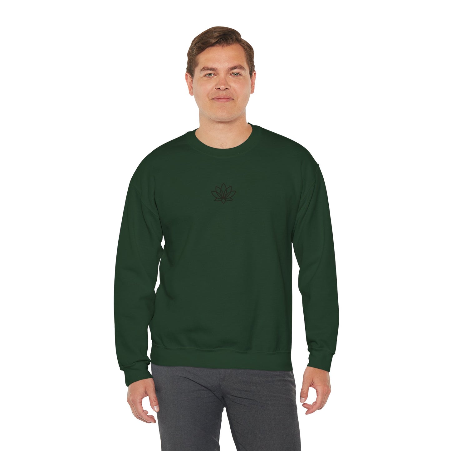 Lotus & Sun Graphic Sweatshirt, Relaxed Fit Crewneck, Perfect Gift for Spring, Cozy Fashion, Unisex Apparel, Gift for Him, Gift for Her, Fall Vibes, Autumn Crewneck