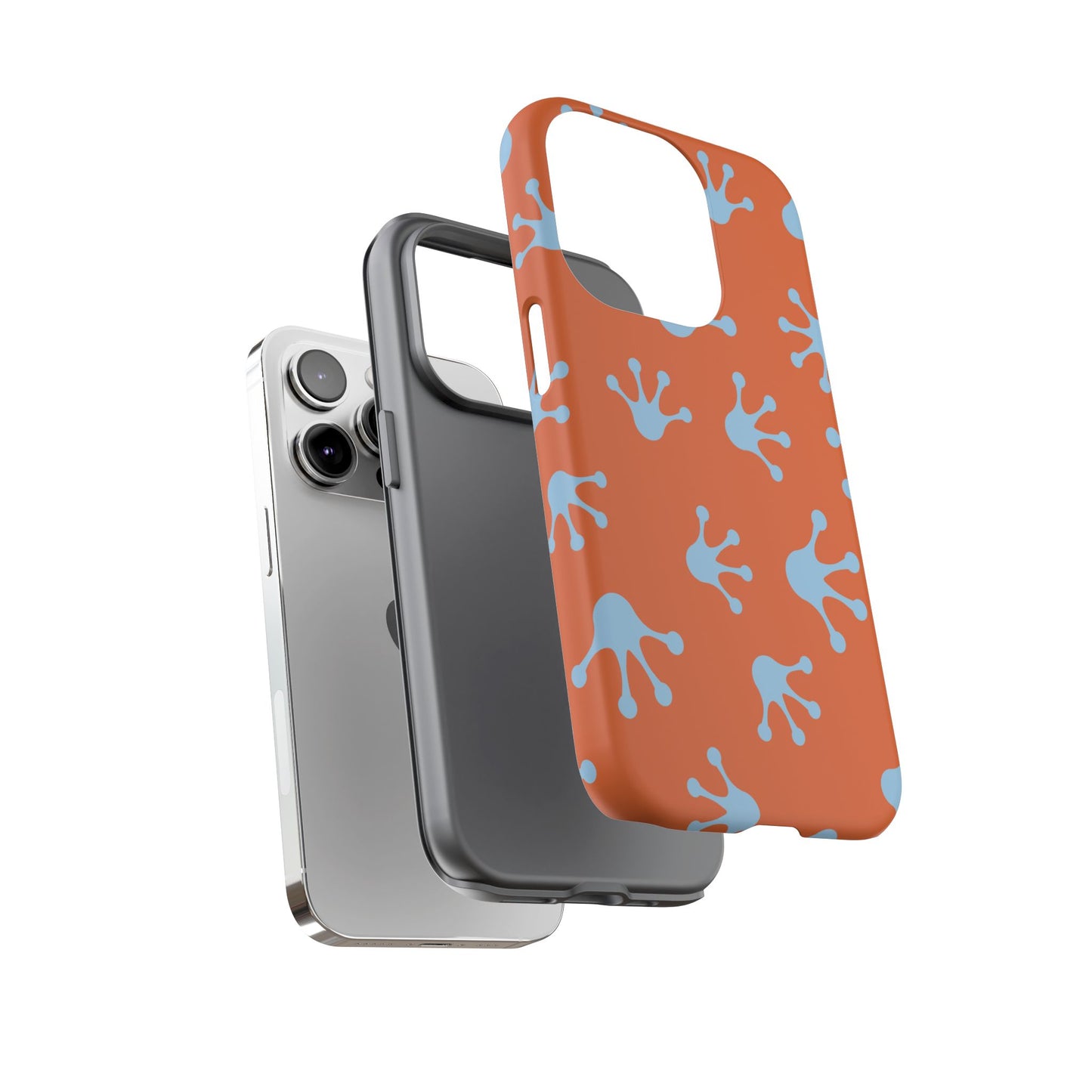 Frog Print Phone Case - Tough Cases, Orange Frog Design, Unique Gift, Fun Accessories, Vibrant Phone Cases, Cool Cases