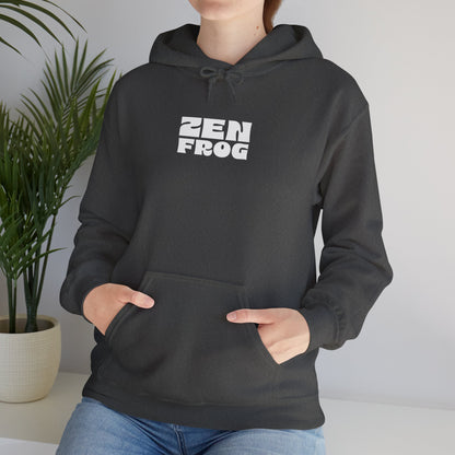 Zen Frog Octopus Unisex Heavy Blend Hooded Sweatshirt, Cozy Graphic Hoodie, Gift for Ocean Lovers, Unique Casual Wear, Relaxed Style