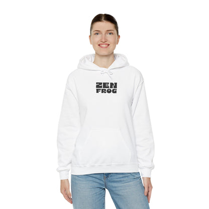 Zen Frog Octopus Unisex Heavy Blend Hooded Sweatshirt, Cozy Graphic Hoodie, Gift for Ocean Lovers, Unique Casual Wear, Relaxed Style