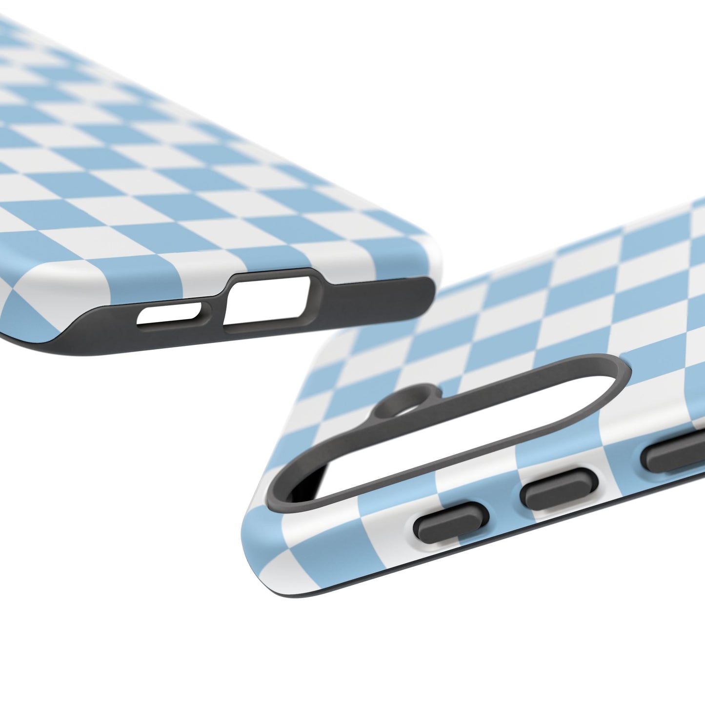 Blue Checkered Phone Case, Tough Phone Cover, Stylish Mobile Protector, Unique Gift for Him/Her, Trendy Accessories for Holidays