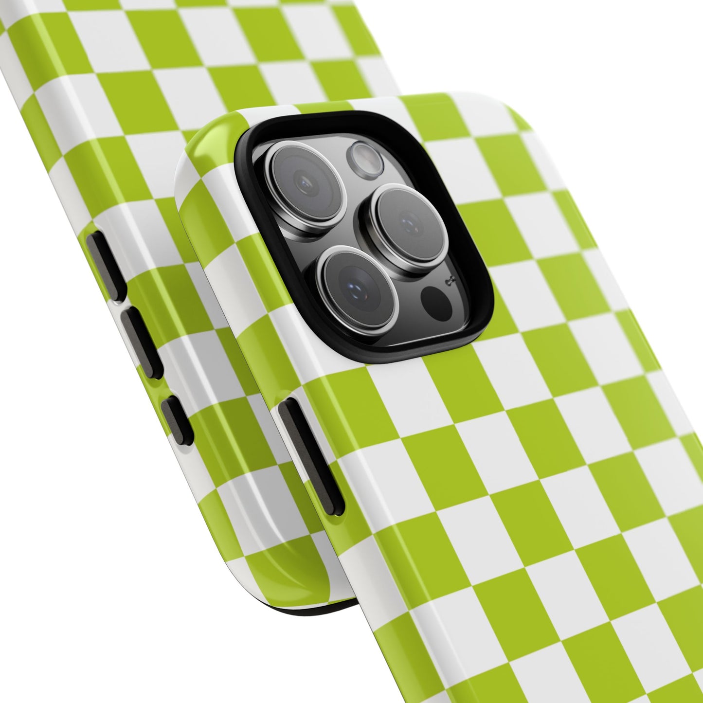 Lively Checker Pattern Phone Case | Tough Cases, Green Checkered Design, Unique Cell Phone Cover, Trendy Accessory, Gift Idea