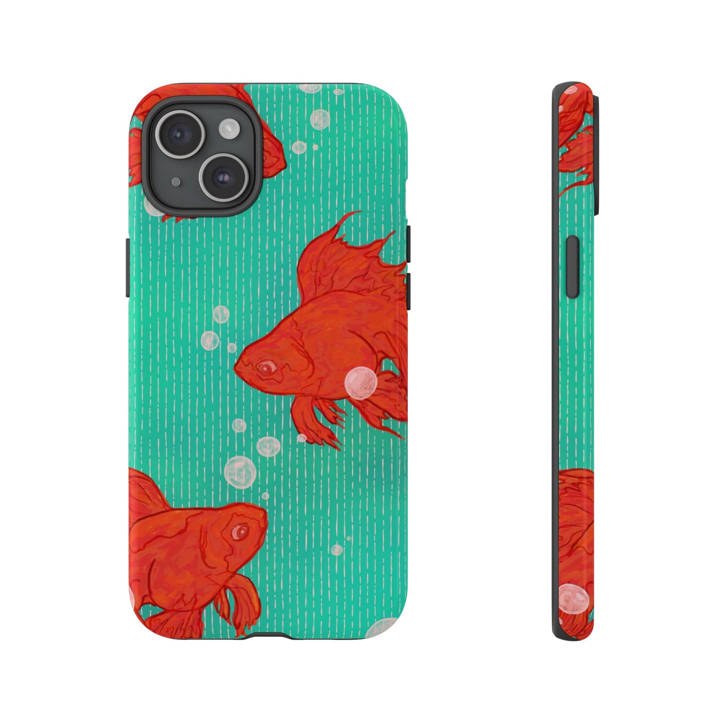 Vibrant Goldfish Phone Case, Colorful iPhone Cover, Ocean Vibe Accessory, Unique Gift for Fish Lovers, Cute Phone Cases