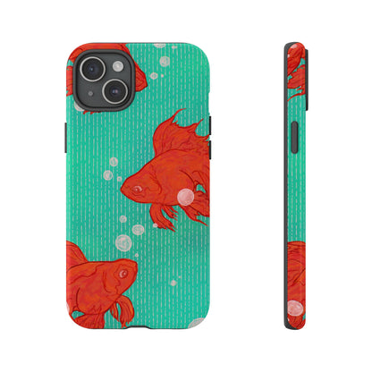 Vibrant Goldfish Phone Case, Colorful iPhone Cover, Ocean Vibe Accessory, Unique Gift for Fish Lovers, Cute Phone Cases