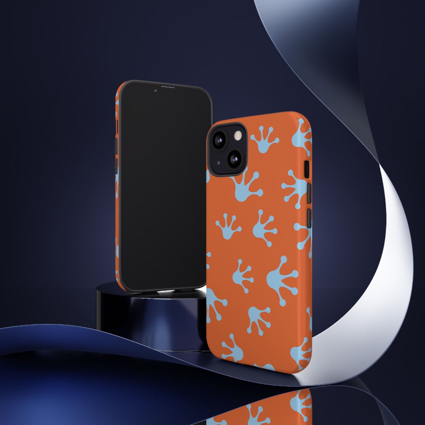 Frog Print Phone Case - Tough Cases, Orange Frog Design, Unique Gift, Fun Accessories, Vibrant Phone Cases, Cool Cases