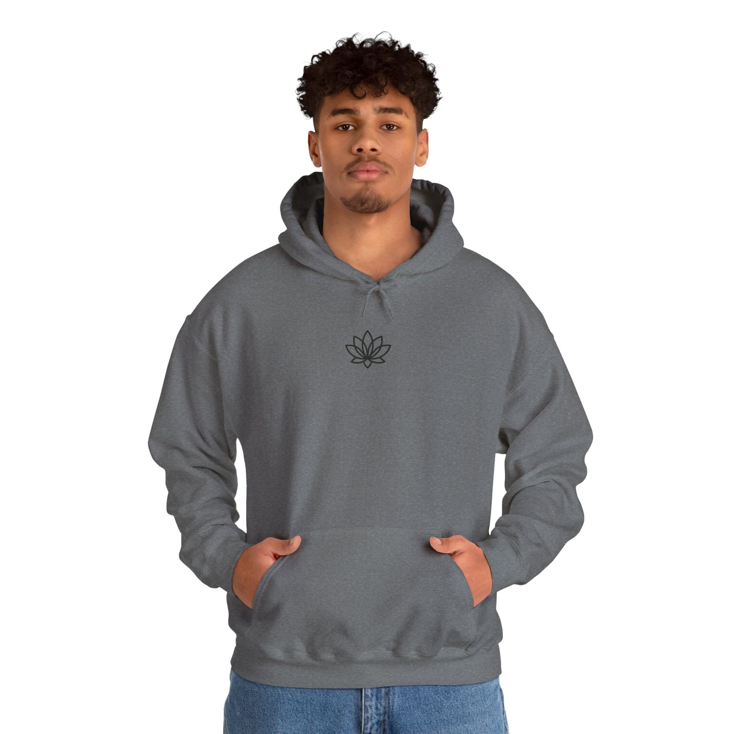 Lotus & Sunset Unisex Hoodie, Cozy Sweatshirt, Relaxed Fit Hoodie, Spiritual Gift, Casual Wear, Mindfulness Apparel, Gift for Him, Gift for Her, Autumn Fall