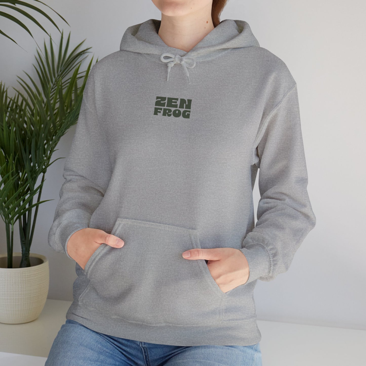 Zen Frog Unisex Hoodie | Relaxed Fashion, Cozy Sweatshirt, Unique Gift, Chill Vibes, Spring and Summer Style