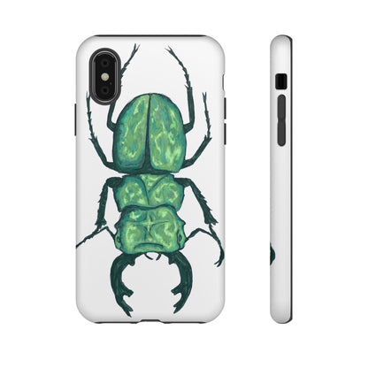 Green Beetle Phone Case - Tough Cases, Insect Lover Gift, Nature Lover Accessory, Unique Phone Cover, Eco-Friendly Design