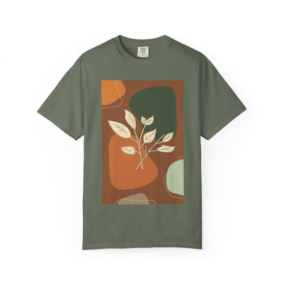Boho Leafy T-Shirt, Unisex Short Sleeve Tee, Casual Wear, Earthy Aesthetic, Gifts for Nature Lovers, Comfortable Everyday Style
