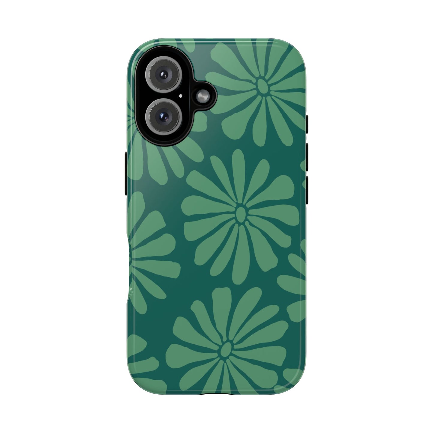 Stylish iPhone Case, Floral Phone Cover, Tough Phone Cases, Green Daisy Design, Unique Gift for Her, Spring Accessories