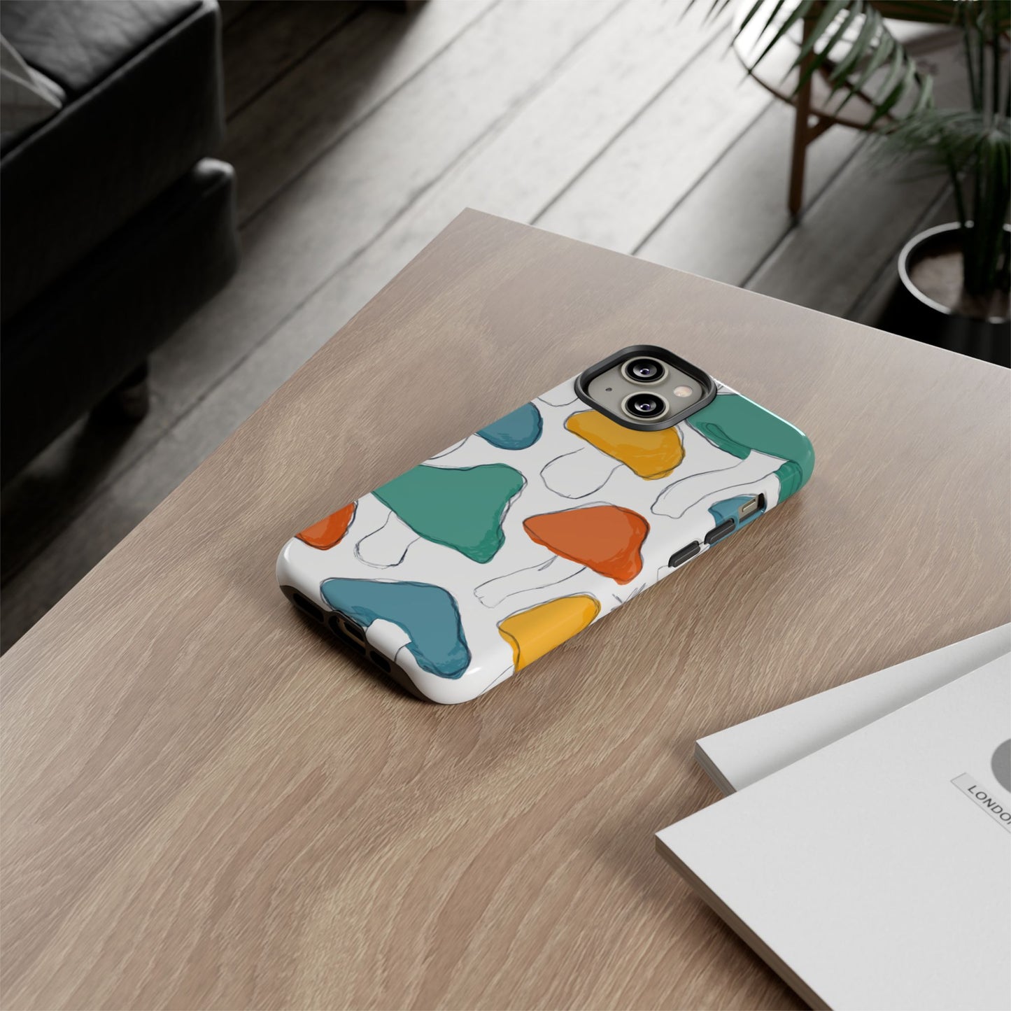 Mushroom Phone Case with Colorful Design, Tough Cases, Floral Tech Accessories, Gift for Nature Lovers, Trending Phone Cover