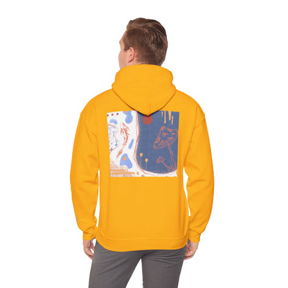 Artistic Unisex Hooded Sweatshirt - Cozy Streetwear for Comfort, Gift for Art Lovers, Perfect for Fall, Casual Style