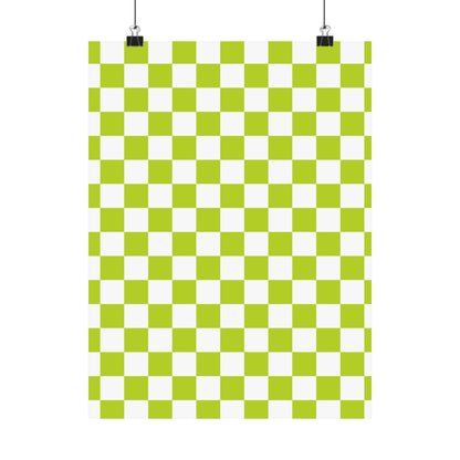 Green Checkerboard Wall Art Prints, Modern Home Decor, Minimalist Room Styling, Artistic Gifts for Any Occasion, Chic Decorative Posters