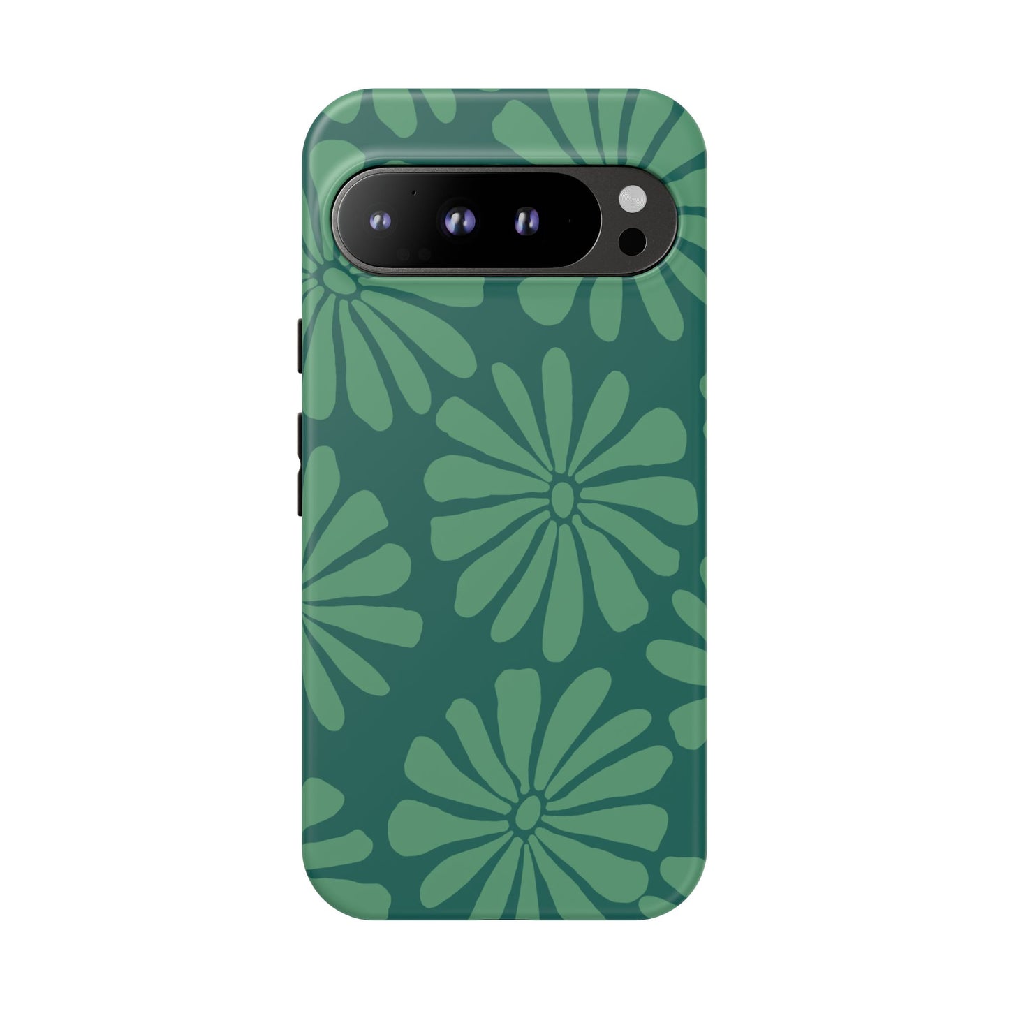 Stylish iPhone Case, Floral Phone Cover, Tough Phone Cases, Green Daisy Design, Unique Gift for Her, Spring Accessories