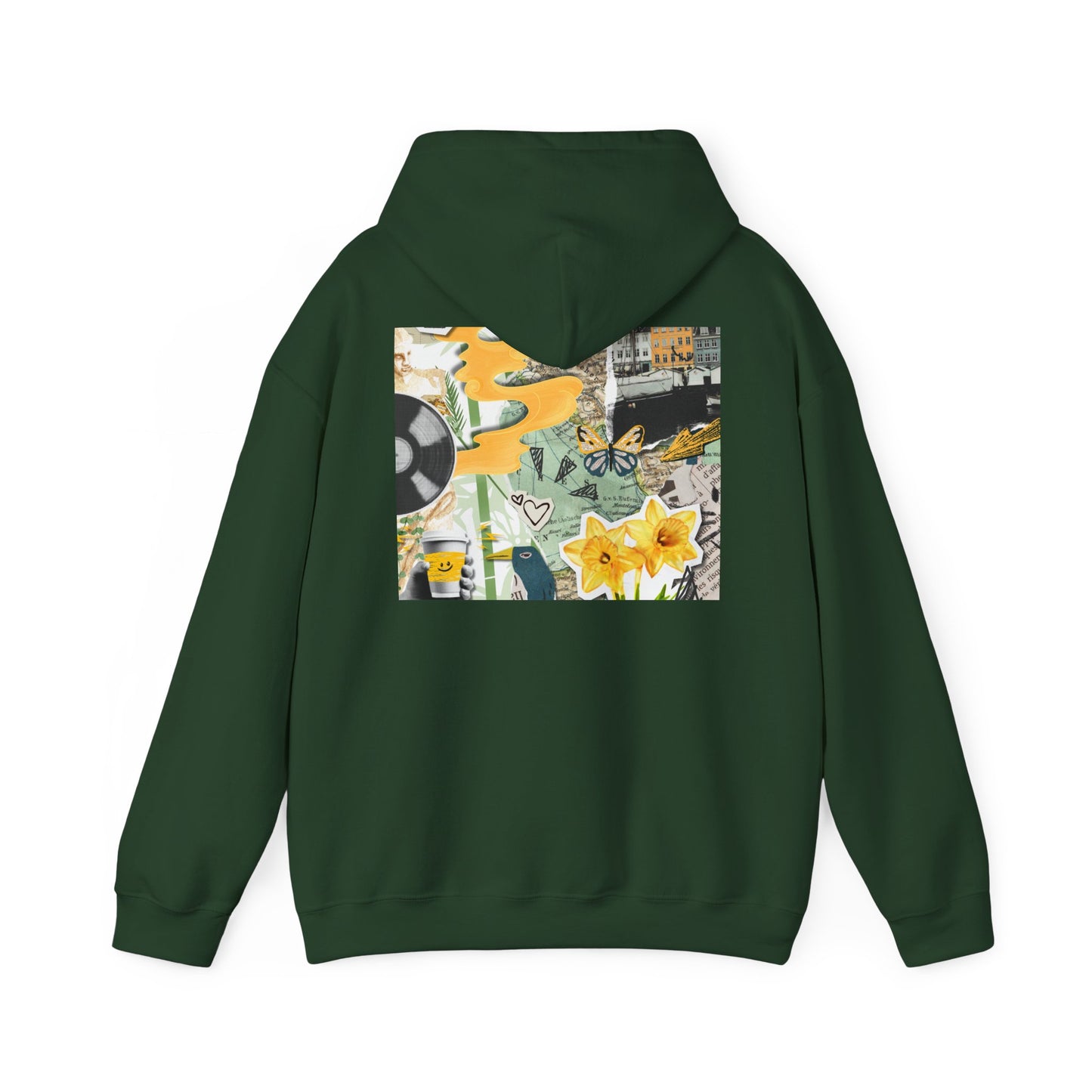 Lotus Flower Unisex Hoodie: Cozy Sweatshirt, Gift for Yoga Lovers, Meditation Apparel, Casual Streetwear, Nature-Inspired Wear, Artsy Collage, Cool Crewnecks