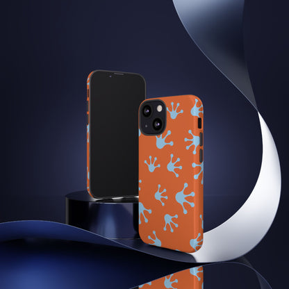 Frog Print Phone Case - Tough Cases, Orange Frog Design, Unique Gift, Fun Accessories, Vibrant Phone Cases, Cool Cases