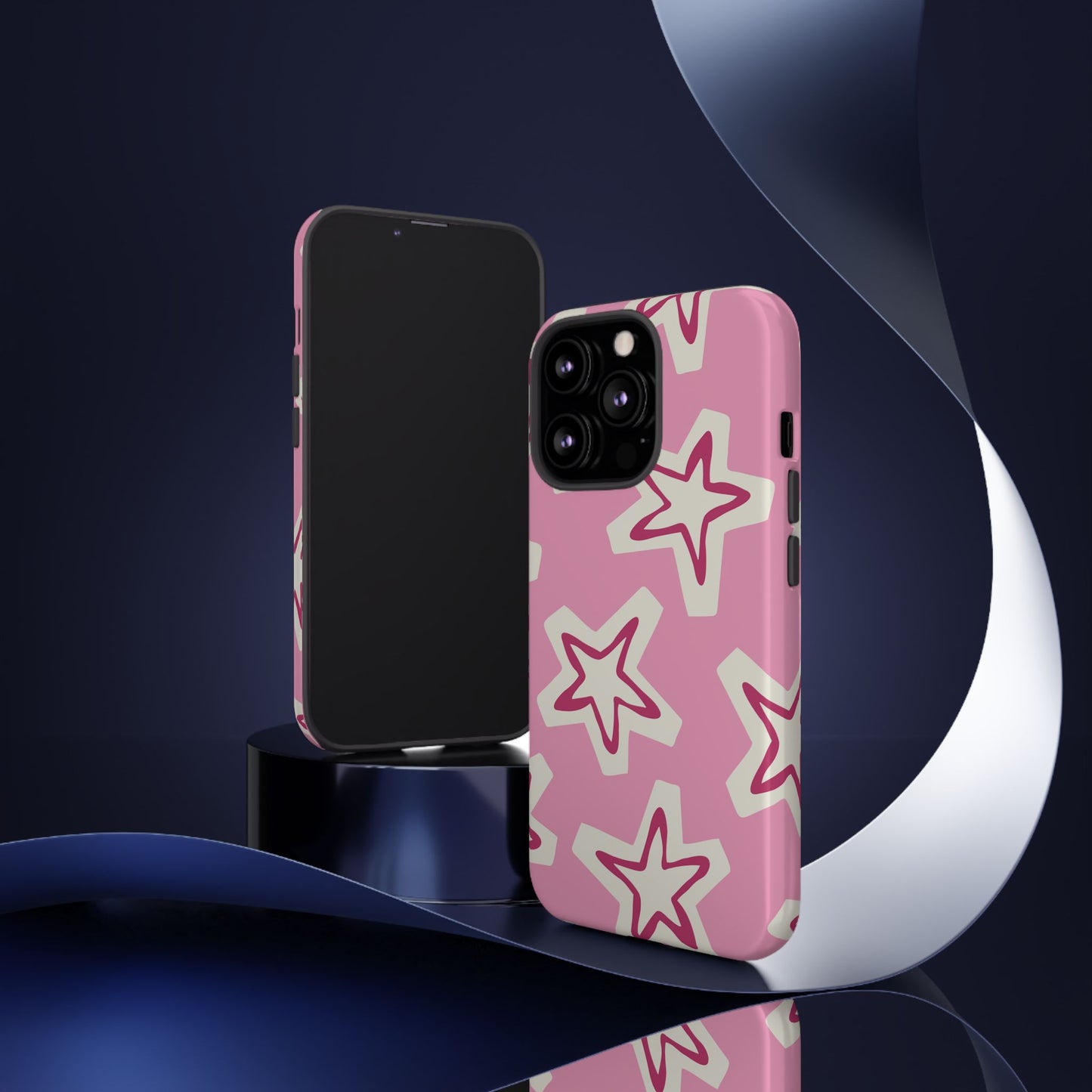 Starry Pink Phone Case | Tough Cases for Trendy Protection, Cute Gift, Fun Design, Holiday Match, Everyday Use