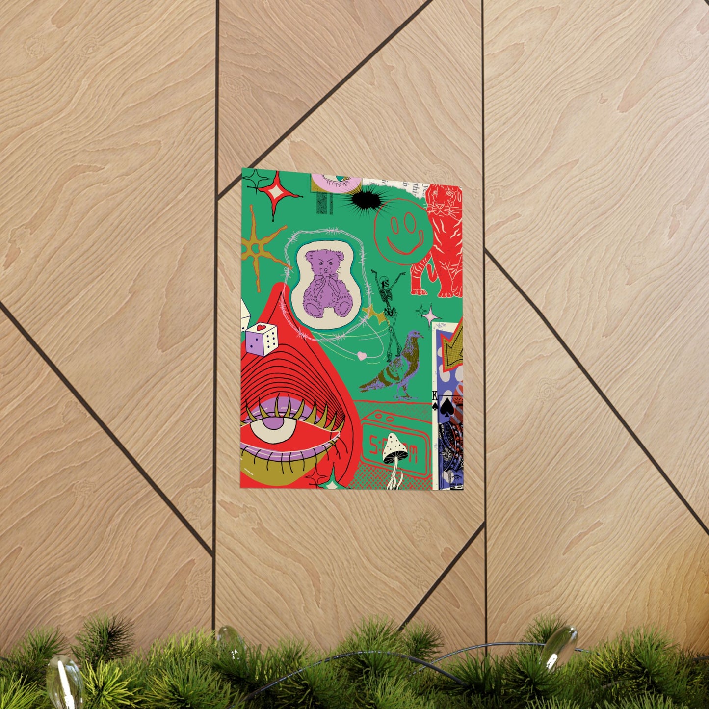 Vibrant Matte Vertical Posters, Retro Wall Art, Playful Home Decor, Unique Gift for Art Lovers, Perfect for Parties and Celebrations