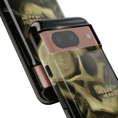 Skull Phone Case - Tough Cases, Macabre Style, Unique Accessories, Perfect for Halloween, Gothic Decor, Edgy Gift Idea | Van Gogh Reimagined, Abstract Twist on  Van Gogh's Skeleton with Burning Cigarette