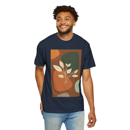 Boho Leafy T-Shirt, Unisex Short Sleeve Tee, Casual Wear, Earthy Aesthetic, Gifts for Nature Lovers, Comfortable Everyday Style