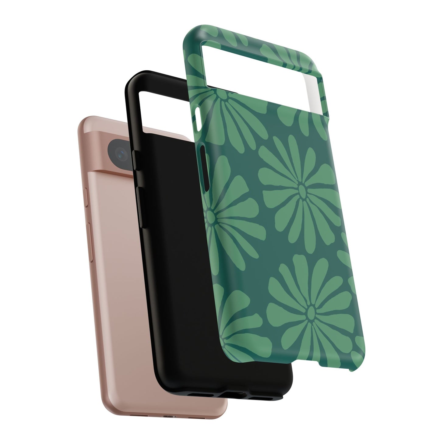 Stylish iPhone Case, Floral Phone Cover, Tough Phone Cases, Green Daisy Design, Unique Gift for Her, Spring Accessories