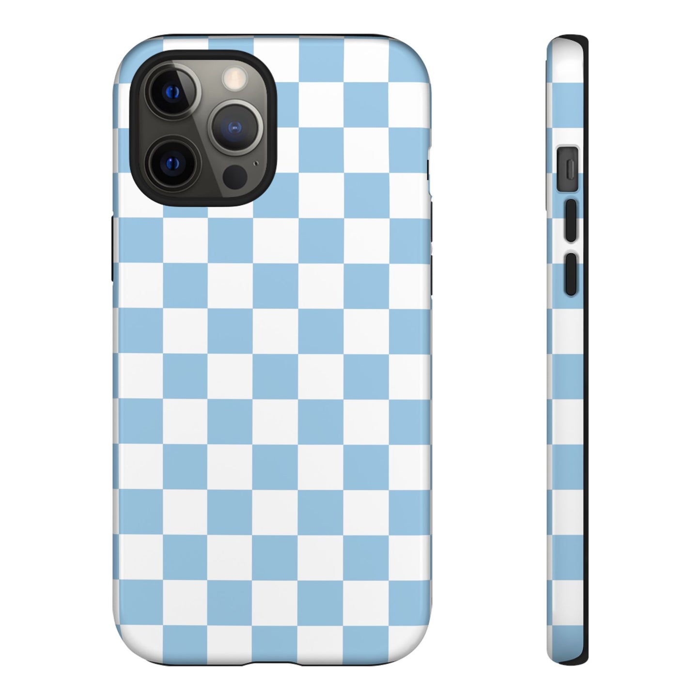 Blue Checkered Phone Case, Tough Phone Cover, Stylish Mobile Protector, Unique Gift for Him/Her, Trendy Accessories for Holidays