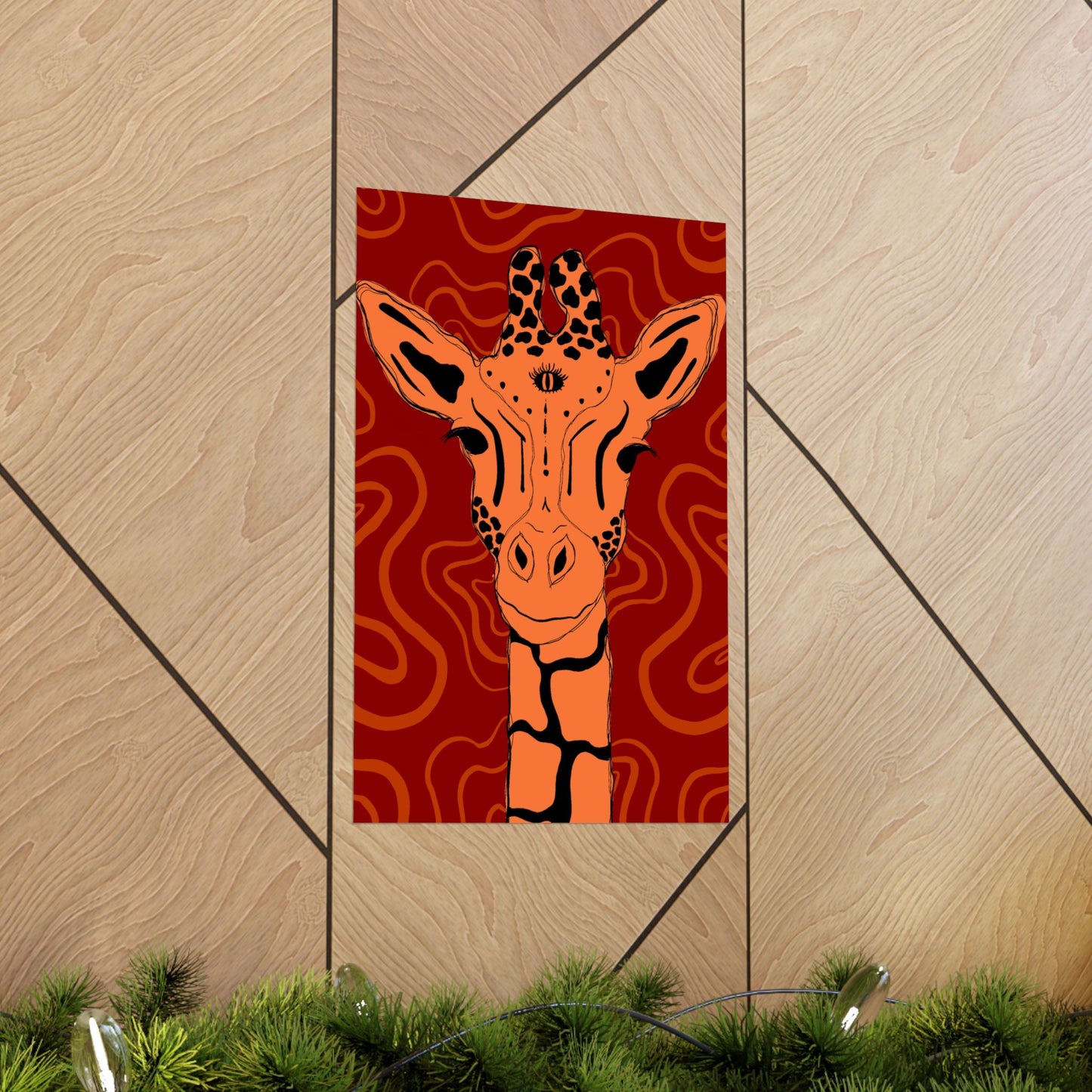 Artistic Giraffe Poster, Vibrant Animal Wall Art, Bohemian Home Decor, Unique Gift for Zoo Lovers, Wildlife Enthusiast Wall Print