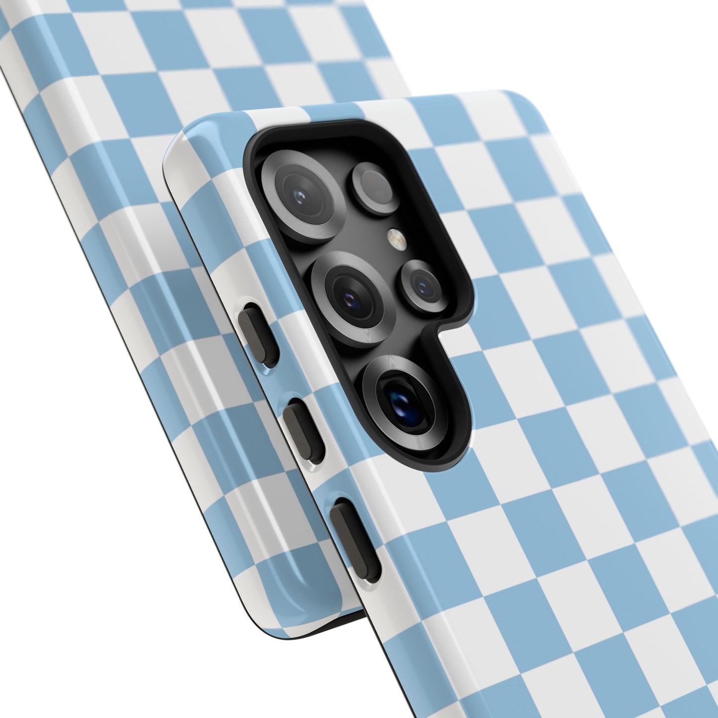 Blue Checkered Phone Case, Tough Phone Cover, Stylish Mobile Protector, Unique Gift for Him/Her, Trendy Accessories for Holidays