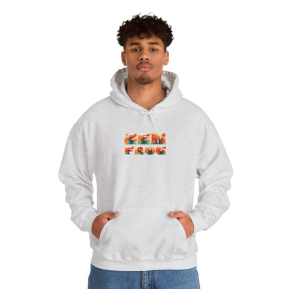 Vibrant Unisex Hoodie with Zen Frog and Snake Design, Cool Gift for Nature Lovers, Casual Wear for All Occasions, Gift for Her, Cool Hoodies