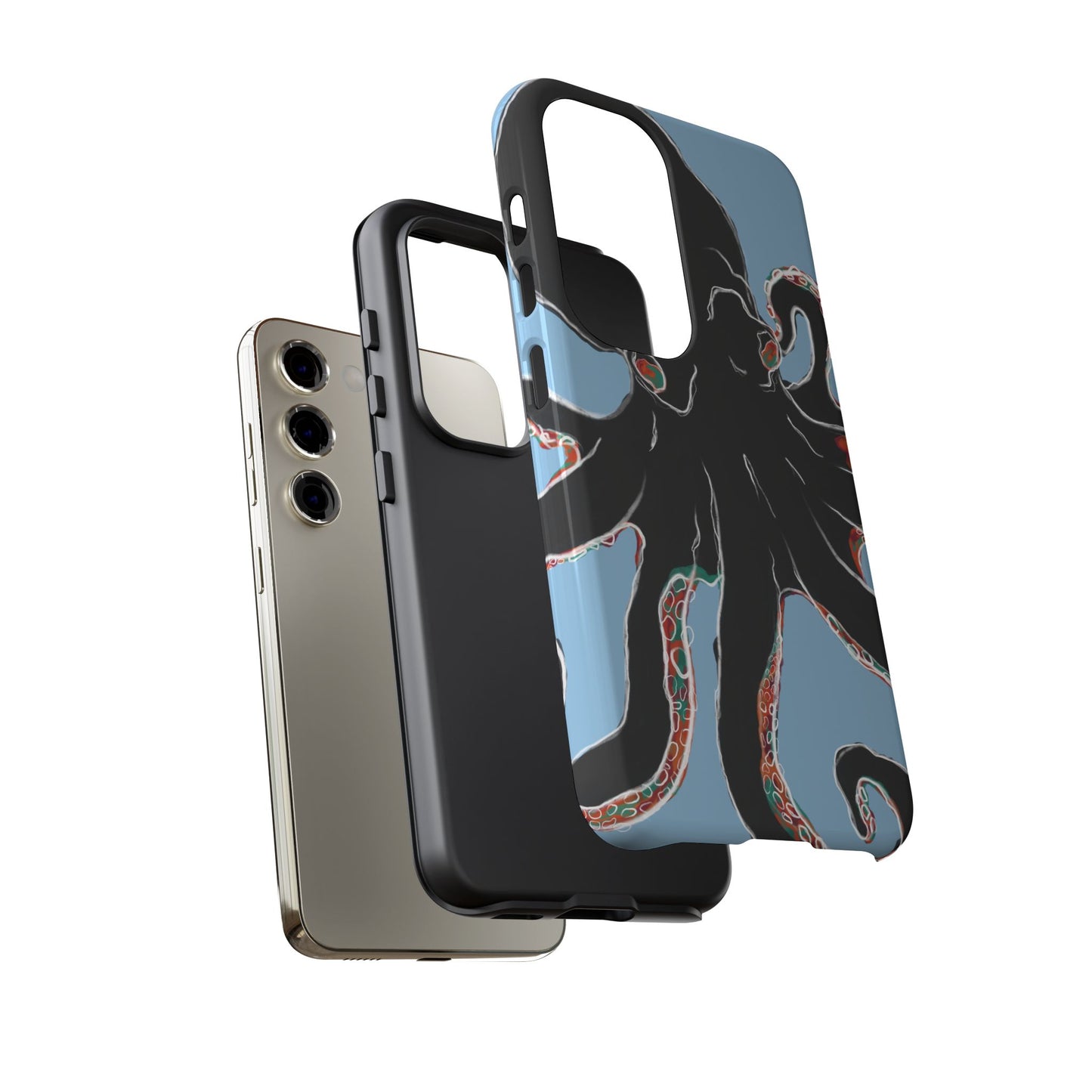Octopus Tough Phone Case, Sea Creature Design, Ocean Lover Gift, Unique Phone Cover, Underwater Artwork