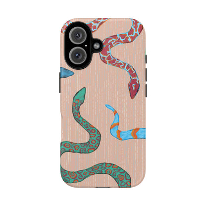Colorful Snake Phone Case, Tough Phone Case, Unique Phone Cover, Animal Print Case, Gifts for Her, Trendy Accessories