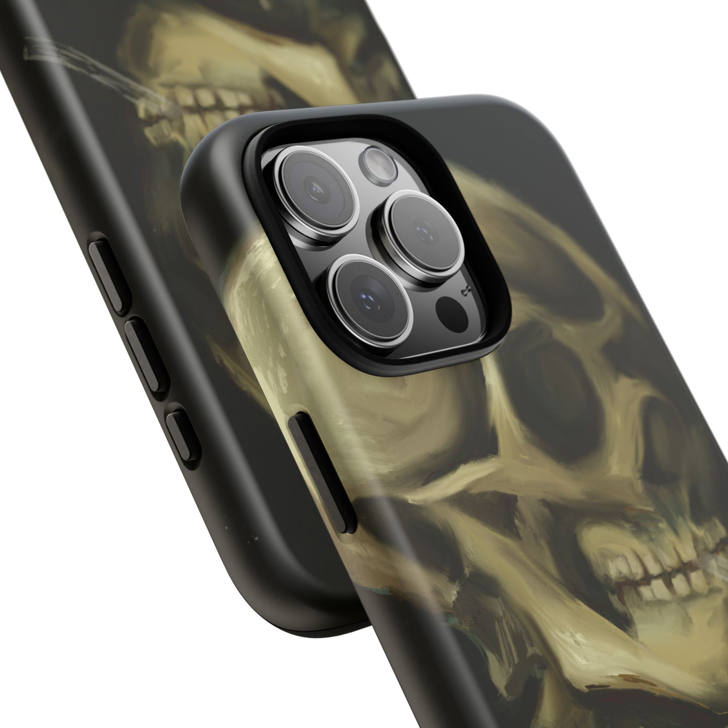 Skull Phone Case - Tough Cases, Macabre Style, Unique Accessories, Perfect for Halloween, Gothic Decor, Edgy Gift Idea | Van Gogh Reimagined, Abstract Twist on  Van Gogh's Skeleton with Burning Cigarette
