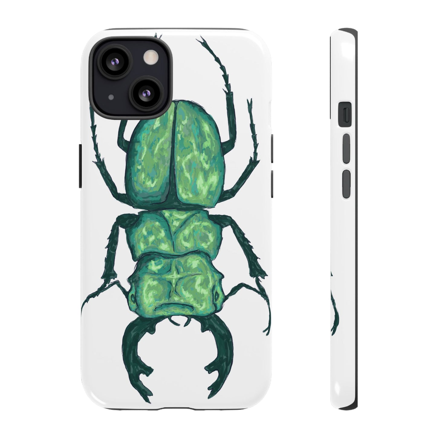 Green Beetle Phone Case - Tough Cases, Insect Lover Gift, Nature Lover Accessory, Unique Phone Cover, Eco-Friendly Design