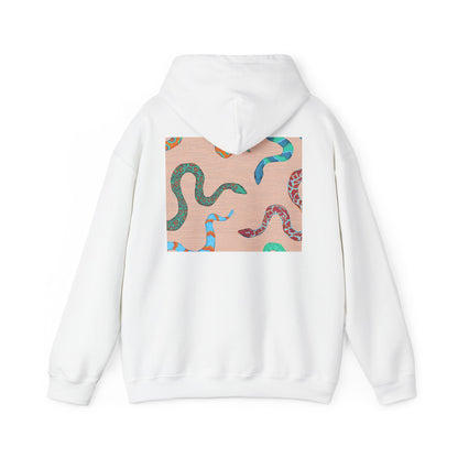 Vibrant Unisex Hoodie with Zen Frog and Snake Design, Cool Gift for Nature Lovers, Casual Wear for All Occasions, Gift for Her, Cool Hoodies
