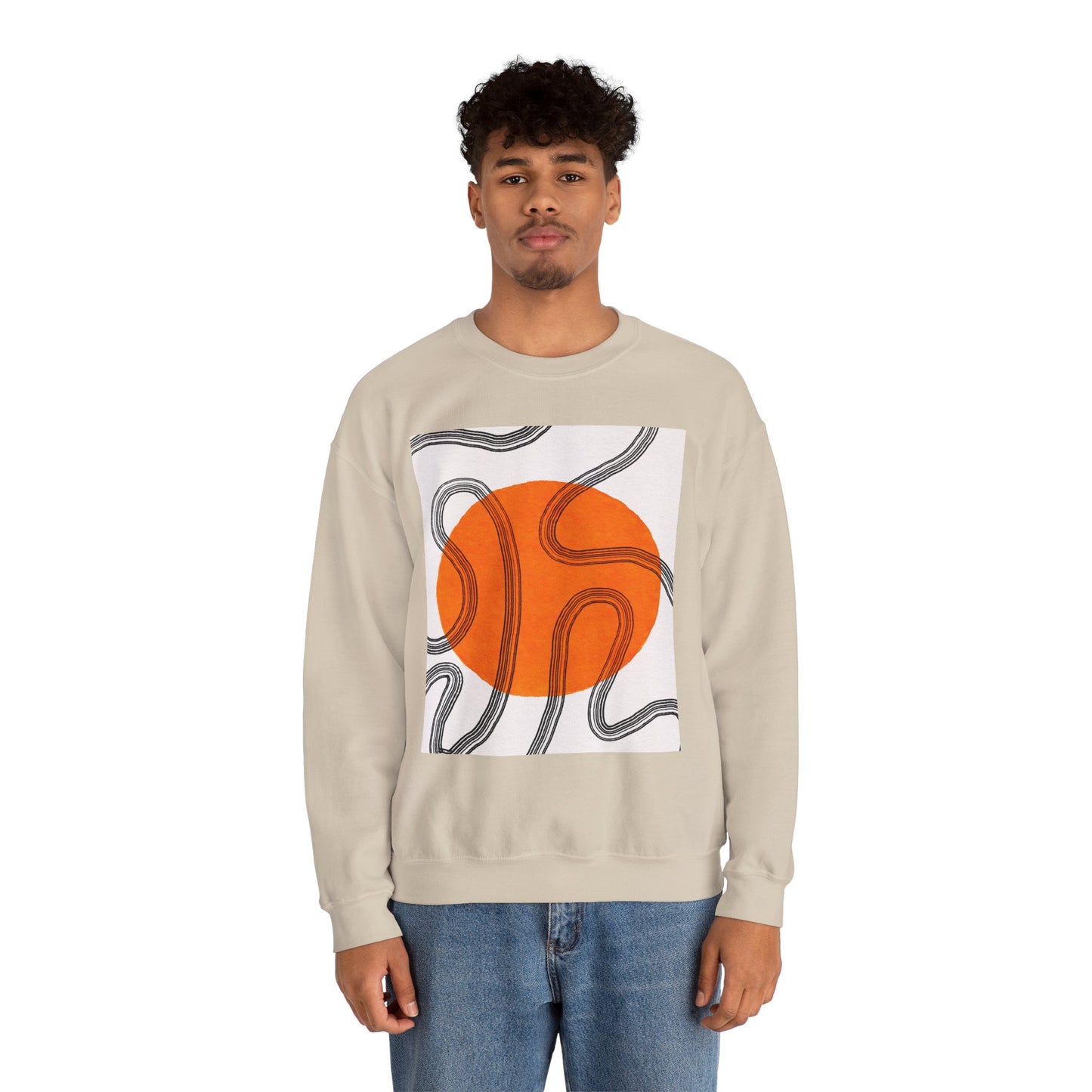 Retro Abstract Art Crewneck Sweatshirt, Cozy Graphic Pullover, Unisex Casualwear, Perfect Gift for Art Lovers, Fall Fashion Essential, Gift for Him, Gift for Her