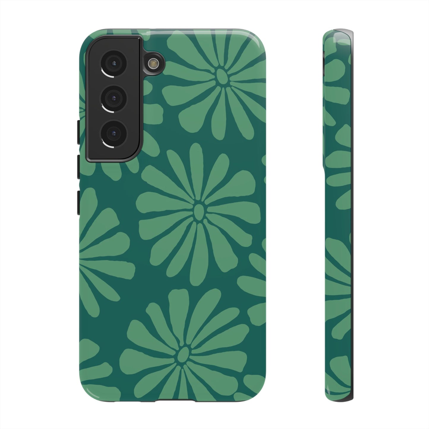 Stylish iPhone Case, Floral Phone Cover, Tough Phone Cases, Green Daisy Design, Unique Gift for Her, Spring Accessories