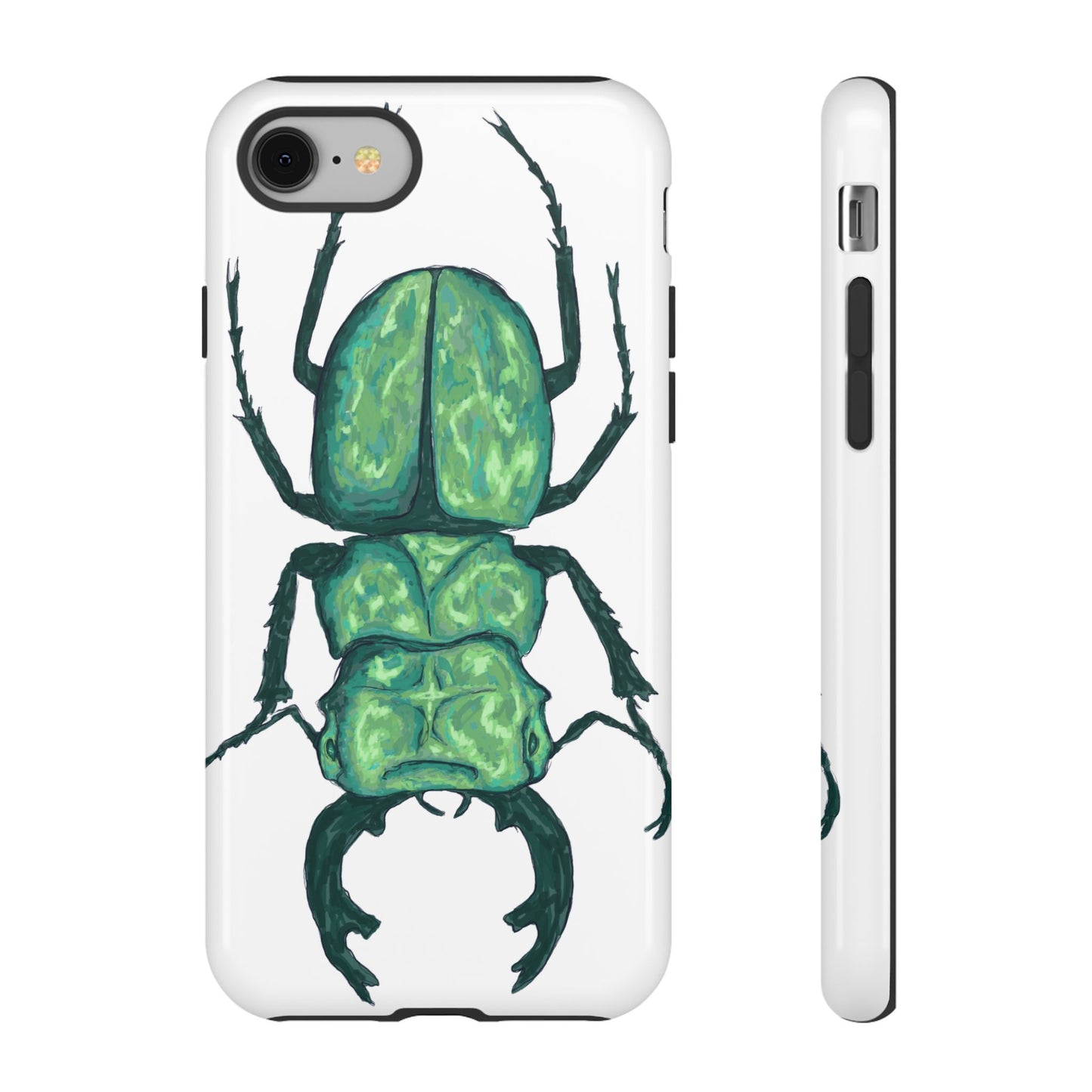 Green Beetle Phone Case - Tough Cases, Insect Lover Gift, Nature Lover Accessory, Unique Phone Cover, Eco-Friendly Design