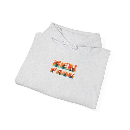 Zen Frog Hooded Sweatshirt - Cozy Unisex Hoodie, Casual Wear, Spring Fashion, Unique Gifts, Streetwear Style, Simple Moon Design, Gift for Him, Gift for Her