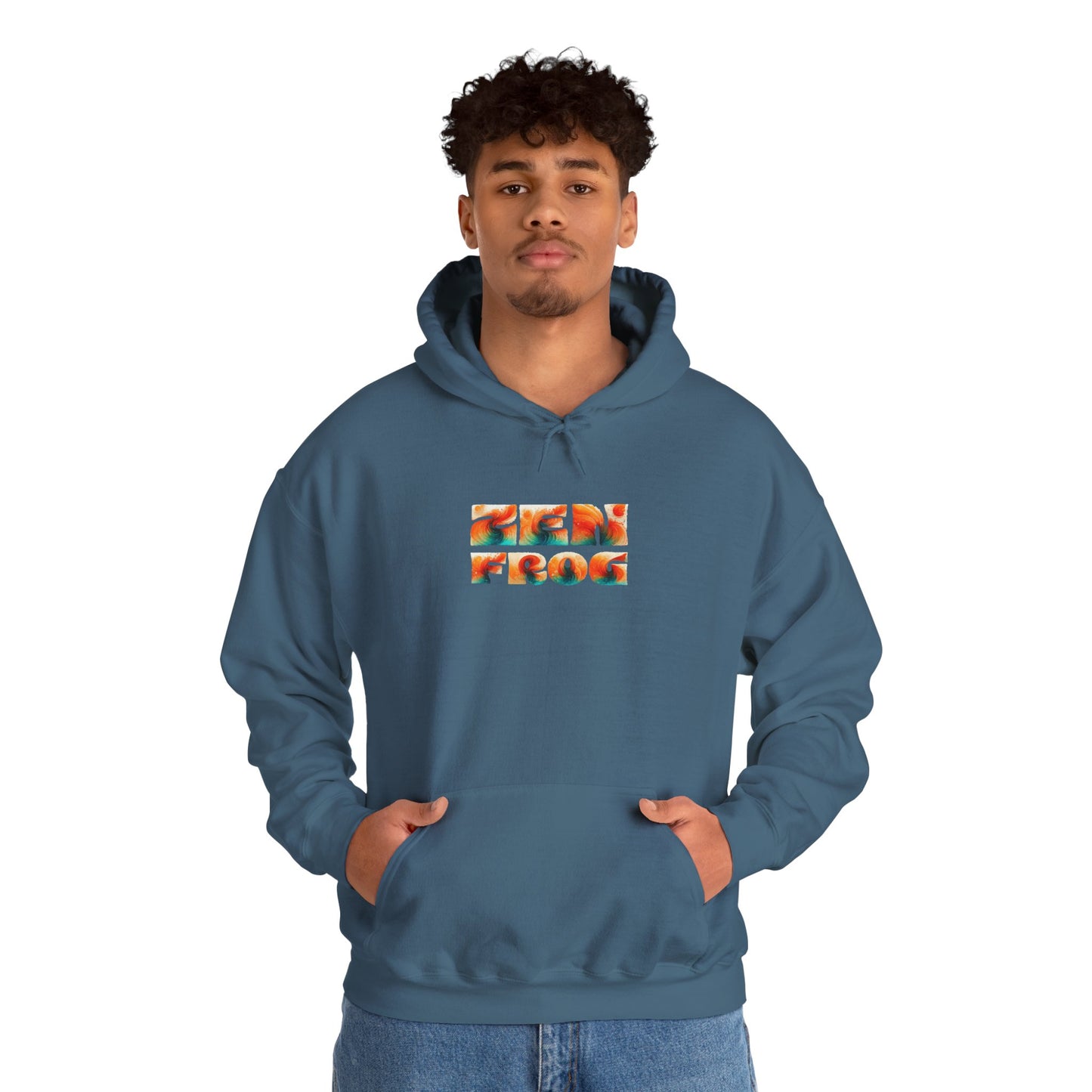 Vibrant Unisex Hoodie with Zen Frog and Snake Design, Cool Gift for Nature Lovers, Casual Wear for All Occasions, Gift for Her, Cool Hoodies