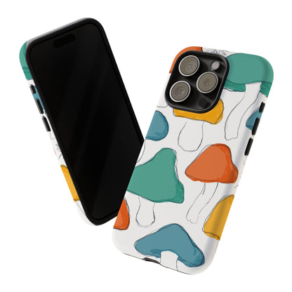 Mushroom Phone Case with Colorful Design, Tough Cases, Floral Tech Accessories, Gift for Nature Lovers, Trending Phone Cover