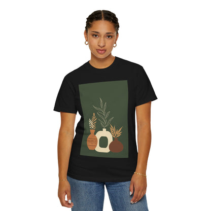 Earthy Bohemian T-Shirt with Botanical Design, Casual Tee for Nature Lovers, Gift for Plant Enthusiasts, Eco-Friendly Fashion, Everyday Wear