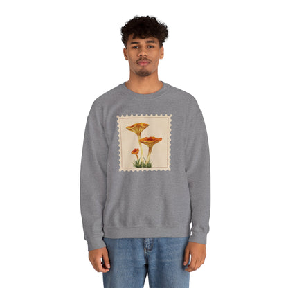 Vintage Floral Crewneck Sweatshirt, Cozy Fall Wear, Unisex Gift, Mushroom Art Apparel, Nature Lover Outfit, Comfy Mushroom Crewneck, Vintage Style